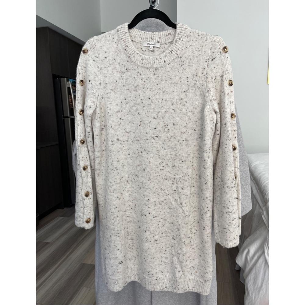 Madewell Women's Donegal Button-Sleeve Sweater-Dress NWOT